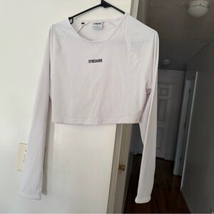 Gymshark Women's White Long Sleeve Crop Top